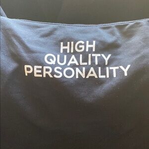 Zara Black Bodysuit with White Text